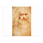 Leonardo da Vinci, purported self-portrait. Postcard