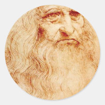 Leonardo da Vinci, purported self-portrait. Stickers