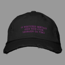 LEONARDO DA VINCI  QUOTE - BASEBALL HAT embroidered hats