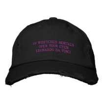 LEONARDO DA VINCI QUOTE - BASEBALL HAT embroidered hats by seapearls LEONARDO DA VINCI QUOTE - BASEBALL HAT embroidered hats