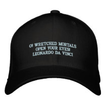 LEONARDO DA VINCI QUOTE - BASEBALL HAT embroidered hats by seapearls LEONARDO DA VINCI QUOTE - BASEBALL HAT embroidered hats