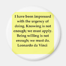leonardo da vinci quote fridge magnets