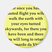 leonardo da vinci quote fridge magnets