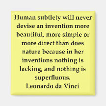 leonardo da vinci quote refrigerator magnet