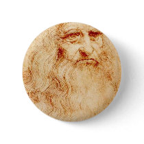 Leonardo Da Vinci Self-Portrait circa 1510-1515 Pinback Buttons