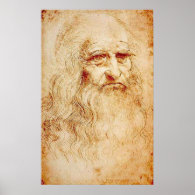 Leonardo Da Vinci - self portrait Poster