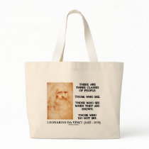 Leonardo da Vinci Three Classes Of People Quote Tote Bags