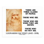 Leonardo da Vinci Three Classes Of People Quote Post Cards
