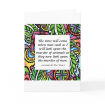 Leonardo Da Vinci vegetarian quote Greeting Card