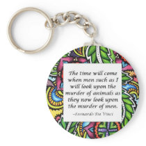Leonardo Da Vinci vegetarian quote Key Chains