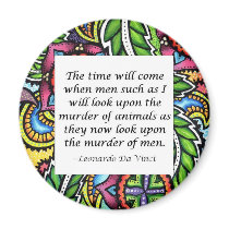Leonardo Da Vinci vegetarian quote Magnets