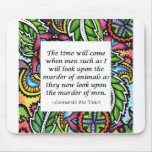 Leonardo Da Vinci vegetarian quote Mousepads