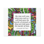 Leonardo Da Vinci vegetarian quote Postcards