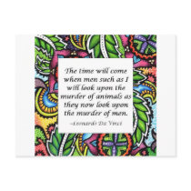 Leonardo Da Vinci vegetarian quote Postcards