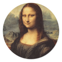 Leonardo da Vinci's Mona Lisa Round Stickers