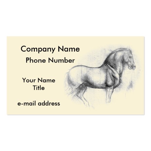 Leonardo DaVinci Horse Business Card Templates