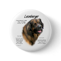 Leonberger History Design Pinback Buttons