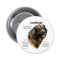 Leonberger History Design Pinback Buttons