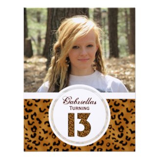 Leopard 13th Birthday: Picture:Party Invitation