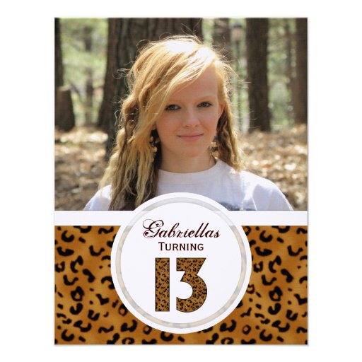 Leopard 13th Birthday: Picture:Party Invitation