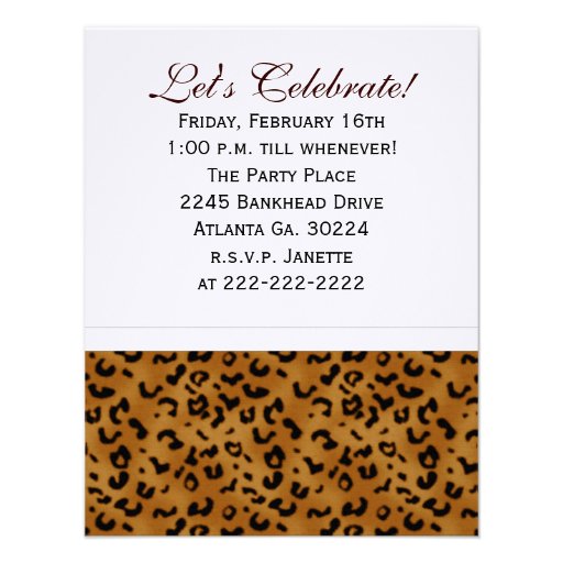Leopard 13th Birthday: Picture:Party Invitation