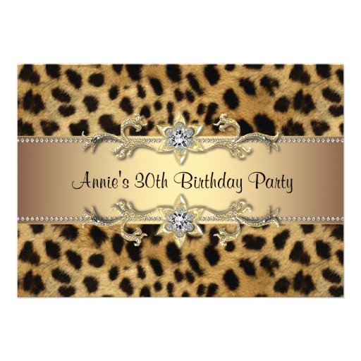 Leopard 30th Birthday Party Invitation