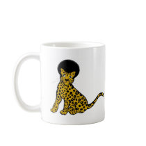 leopard afro double Mug by sixteenthkid leopard afro double Mug