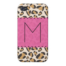 Leopard and hot pink Initial custom case iphone cases