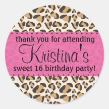 Leopard and Hot Pink Stickers
