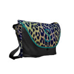 Leopard and turquoise Initial Bag Messenger Bag