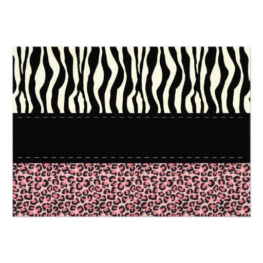 Leopard and Zebra Print  Baby Shower Invitation