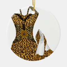 Leopard Animal High heel Shoes Dress Ornaments