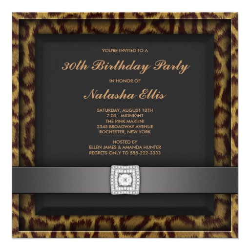 Leopard Any Number Birthday Party Invitations (front side)