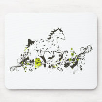 Leopard Appaloosa with Floral Print mousepads