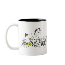 Leopard Appaloosa with Floral Print Coffee Mugs
