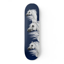 Leopard Appaloosa with White Feathers Skateboard