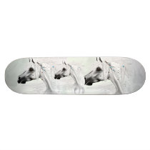 Leopard Appaloosa with White Feathers Skateboard