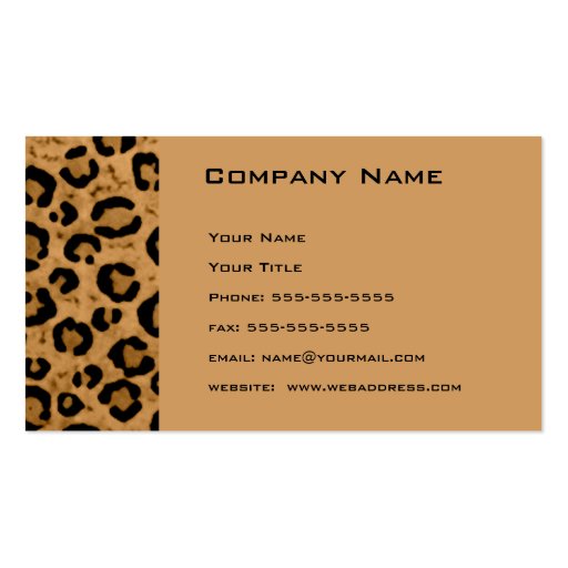 Leopard Appointment Reminder Card Business Card Template (front side)