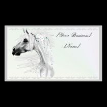 Leopard Appy and White Feathers Business Card business cards