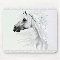 Leopard Appy and White Feathers Mousepad mousepads