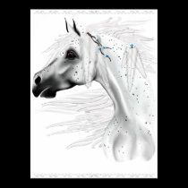Leopard Appy and White Feathers Poster posters
