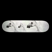 Leopard Appy and White Feathers Skateboard skateboards