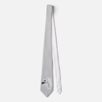 Leopard Appy and White Feathers Tie