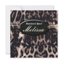 Leopard Bachelorette Party Flower Jewel Invite