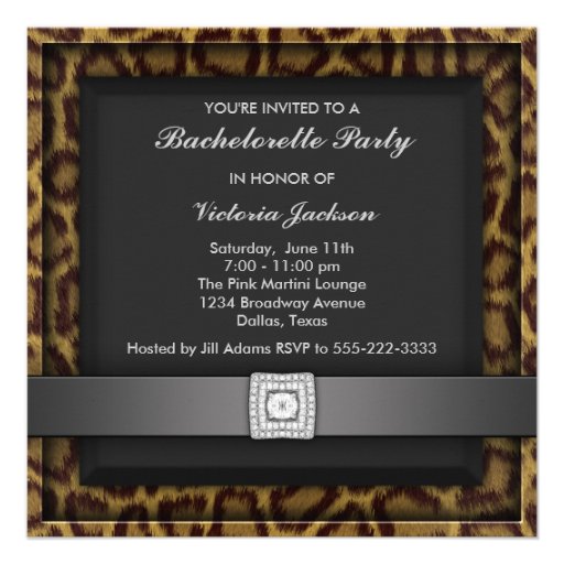 Leopard Bachelorette Party Invitation