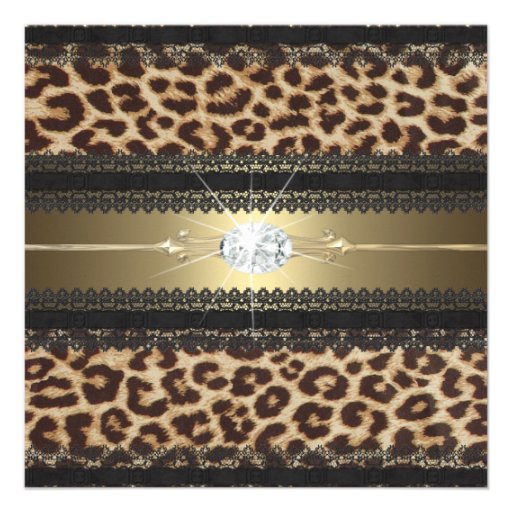 Leopard Birthday Party invitation (front side)