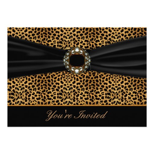Leopard Black All Occasion Invitation Template