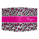 Leopard Black and Hot Pink Binder 2 inch