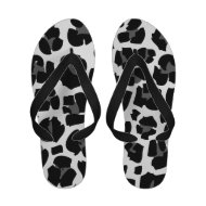 Leopard Black white Animal Print Sandals
