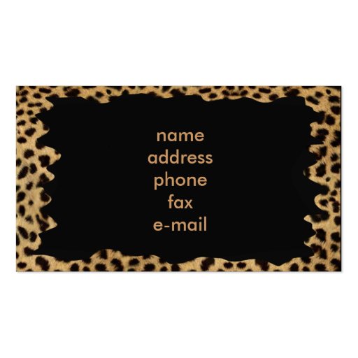 leopard business card templates (front side)